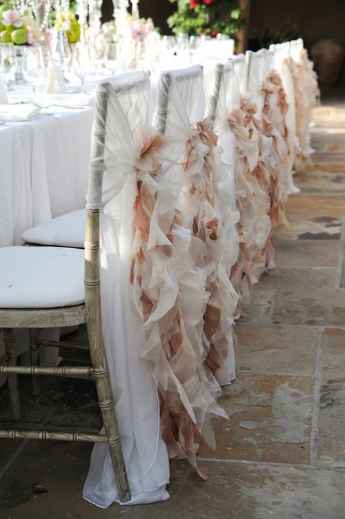 Chair covers draping fabric wedding